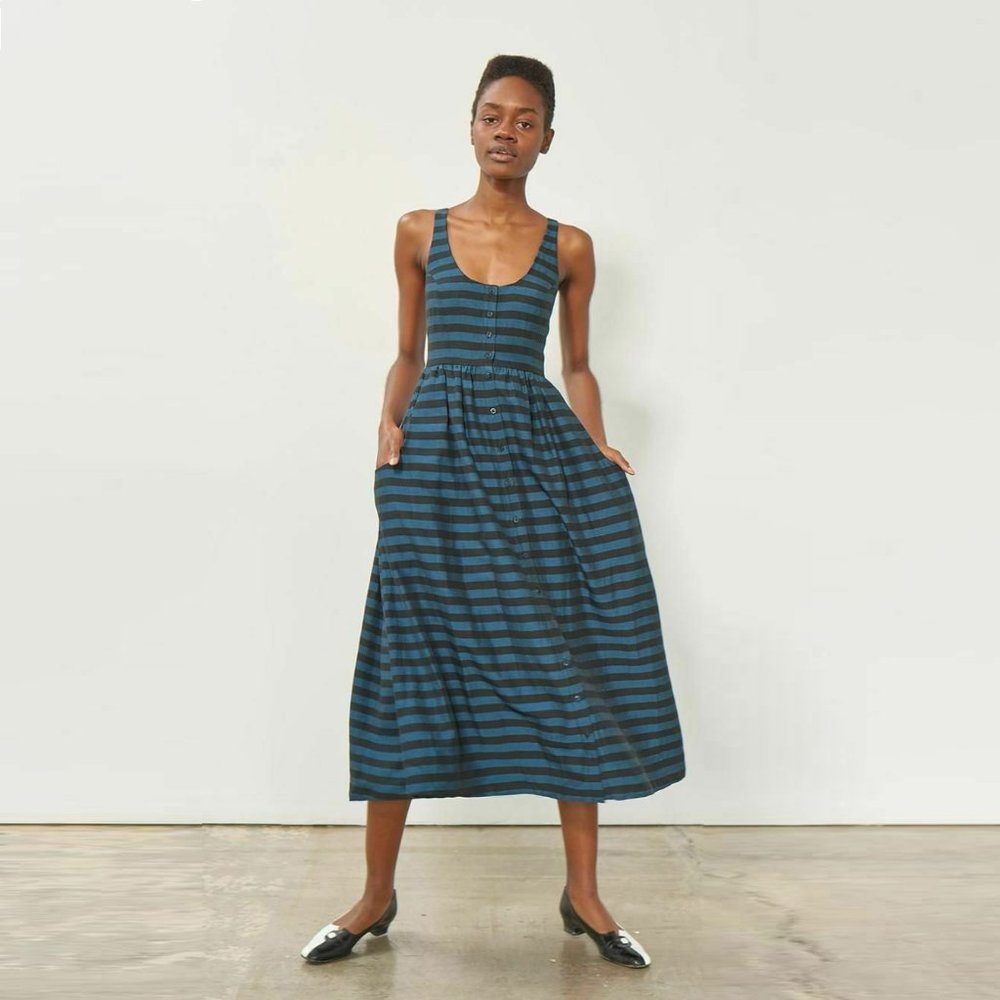 Mara Hoffman Annie Button Down Tank Midi Dress